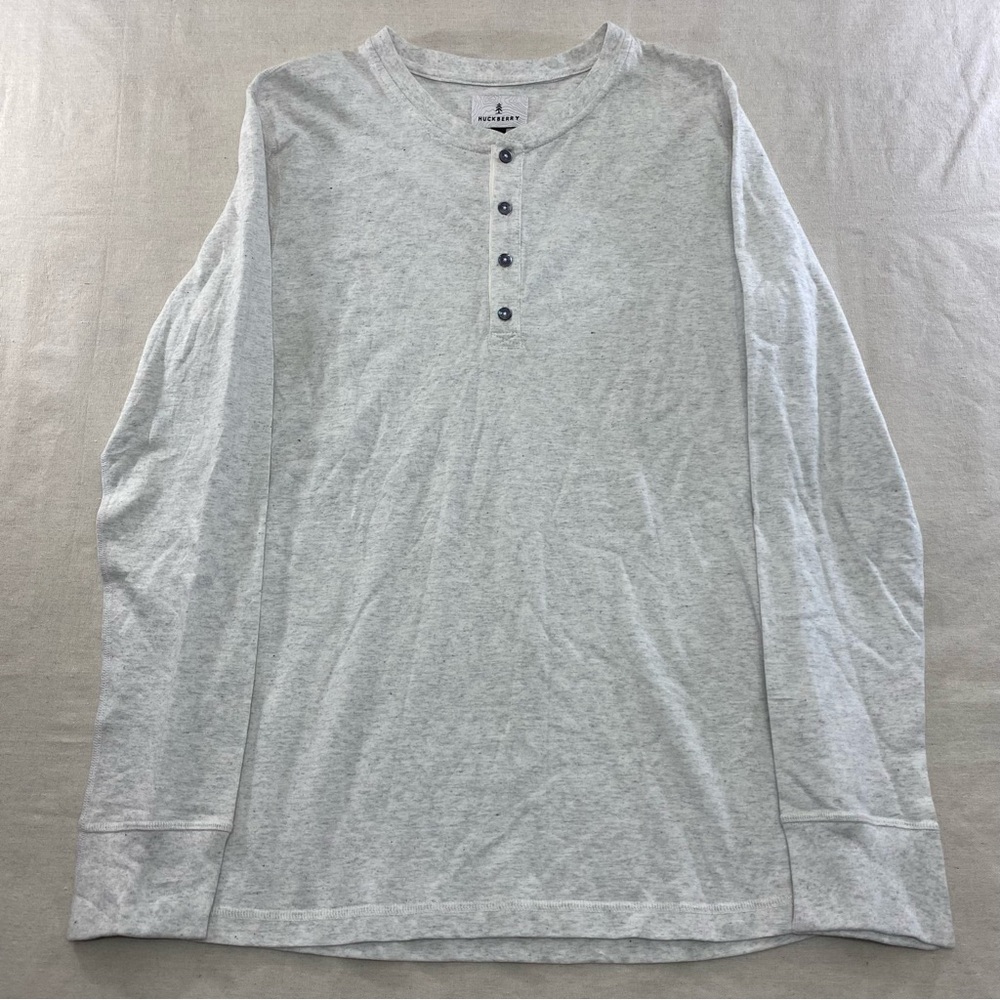 Huckberry Mens Gray Henley XXL Long Sleeve Designer Outdoors 100% Cotton USA